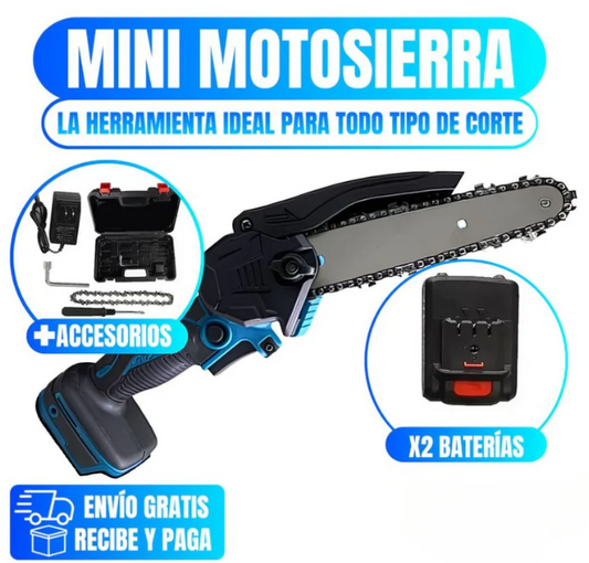 Motosierra inalámbrica con dos baterías + Envío Gratis