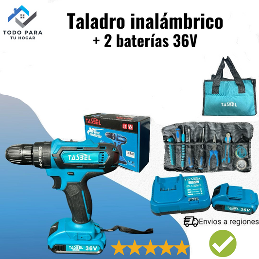 Taladro inalámbrico 2 baterías 36V + Envío gratis